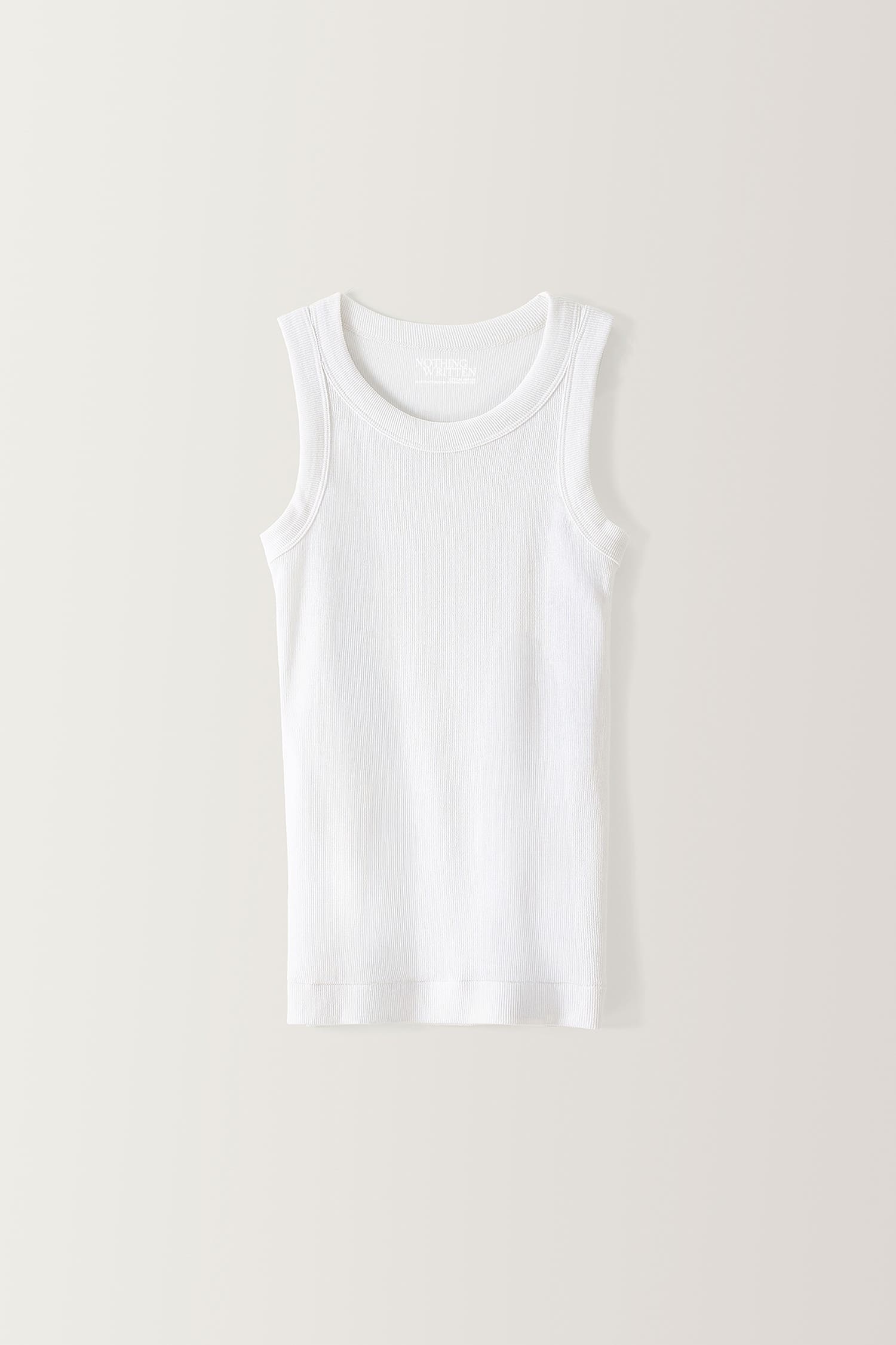 Nothing Written cotton tank top white flat lay | hover