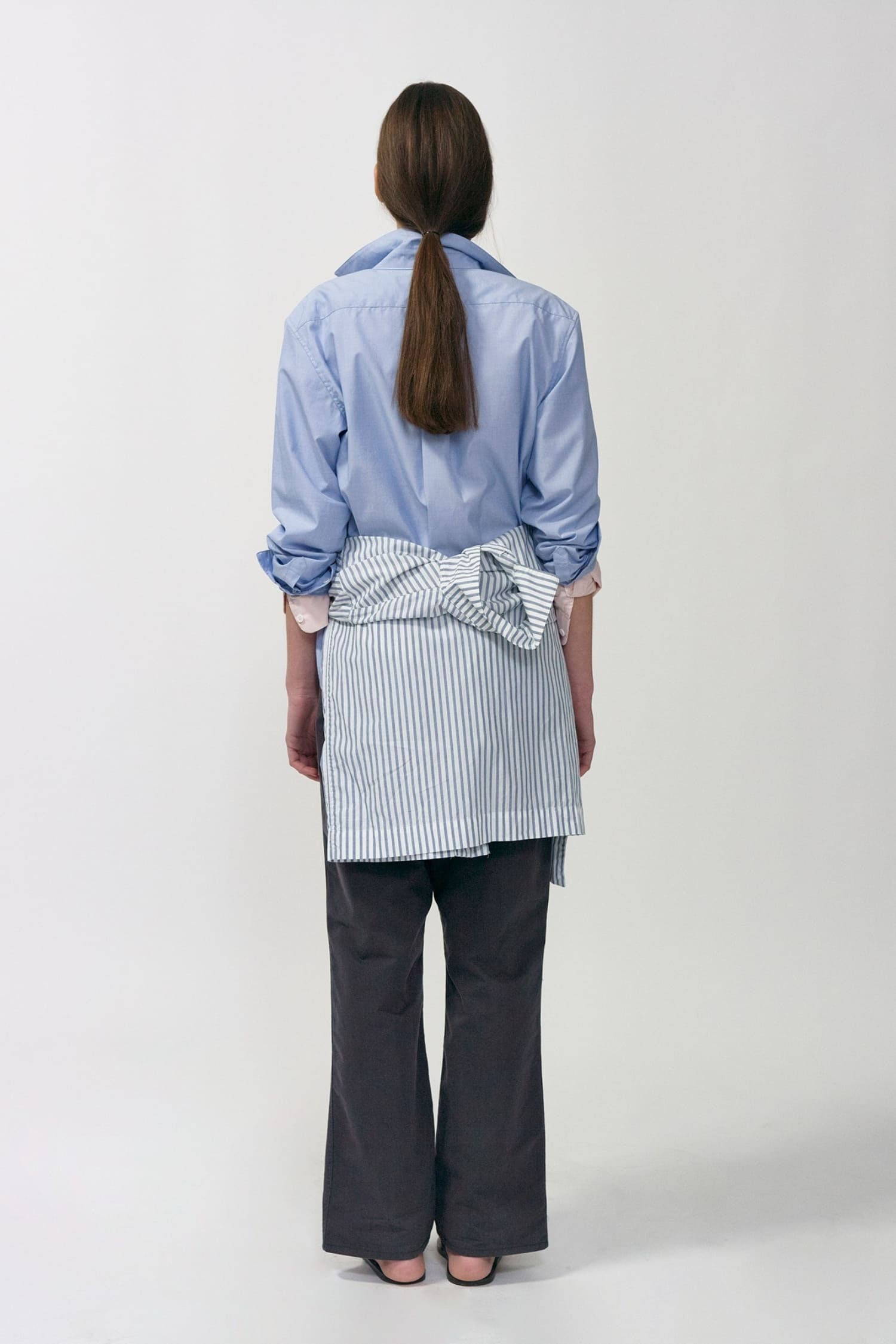 Nothing Written light blue fitted cotton shirt back view with clean structured fit