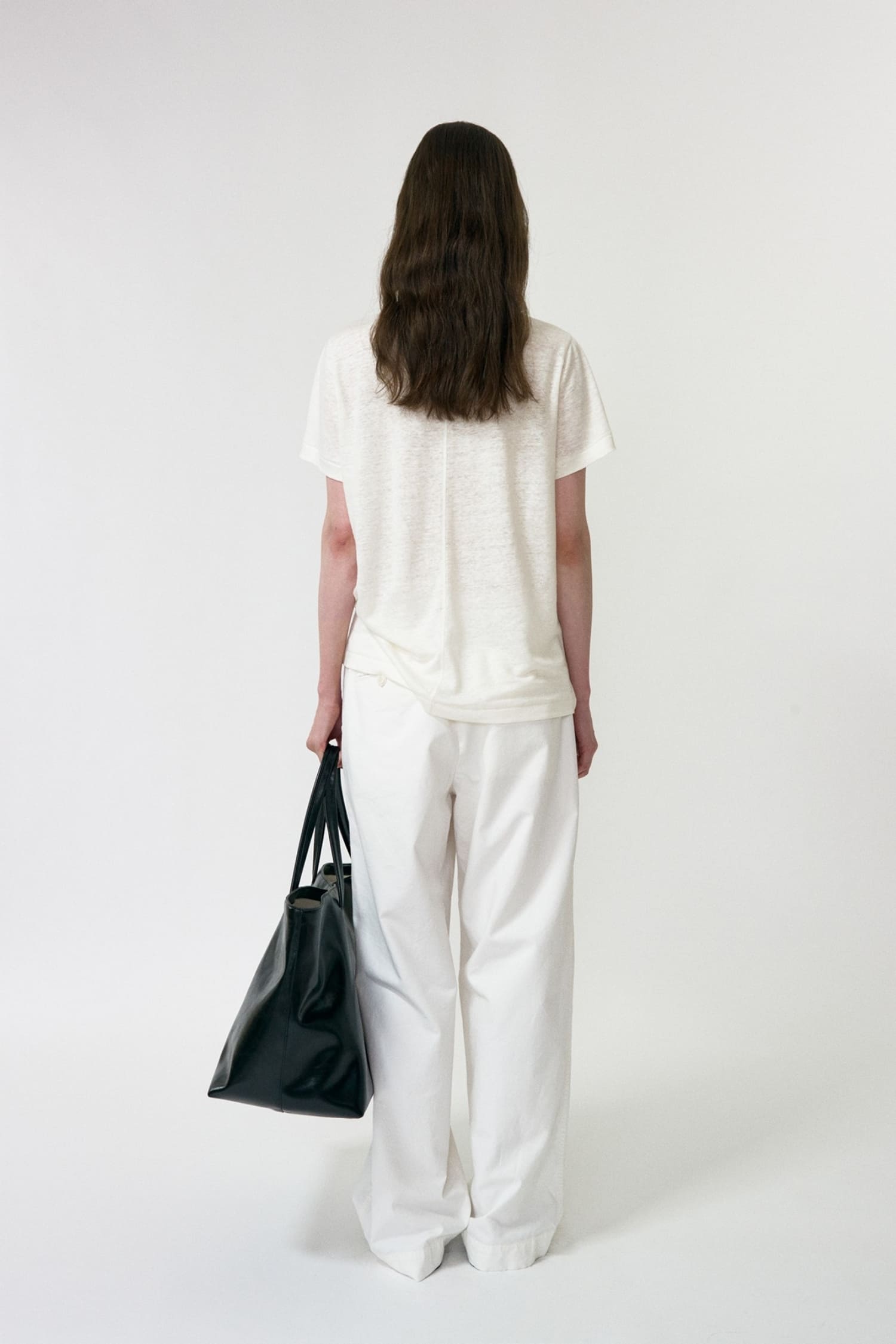 Nothing Written Lena Tuck pants white worn back view