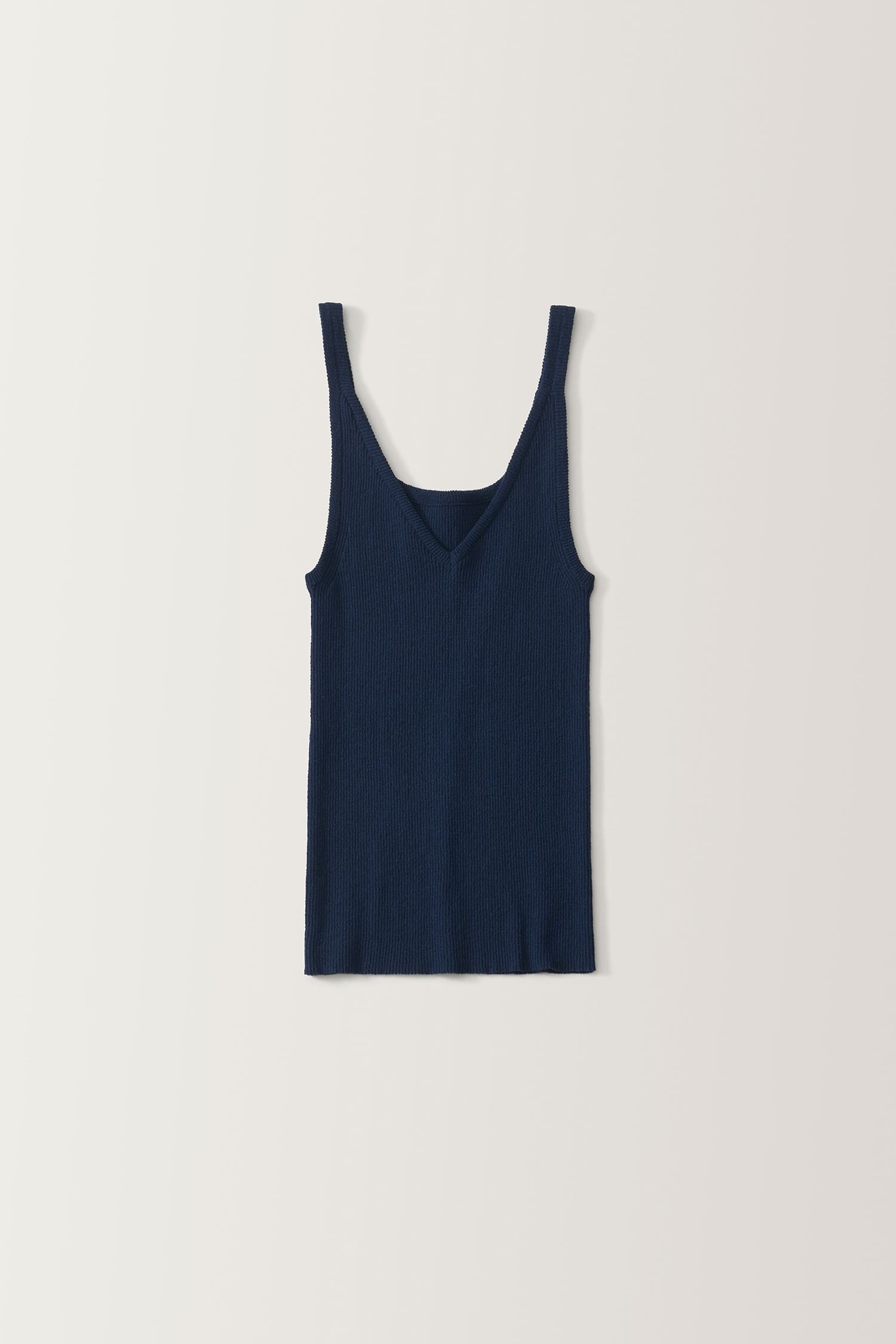 Nothing Written V-neck sleeveless knit top navy flat lay | hover