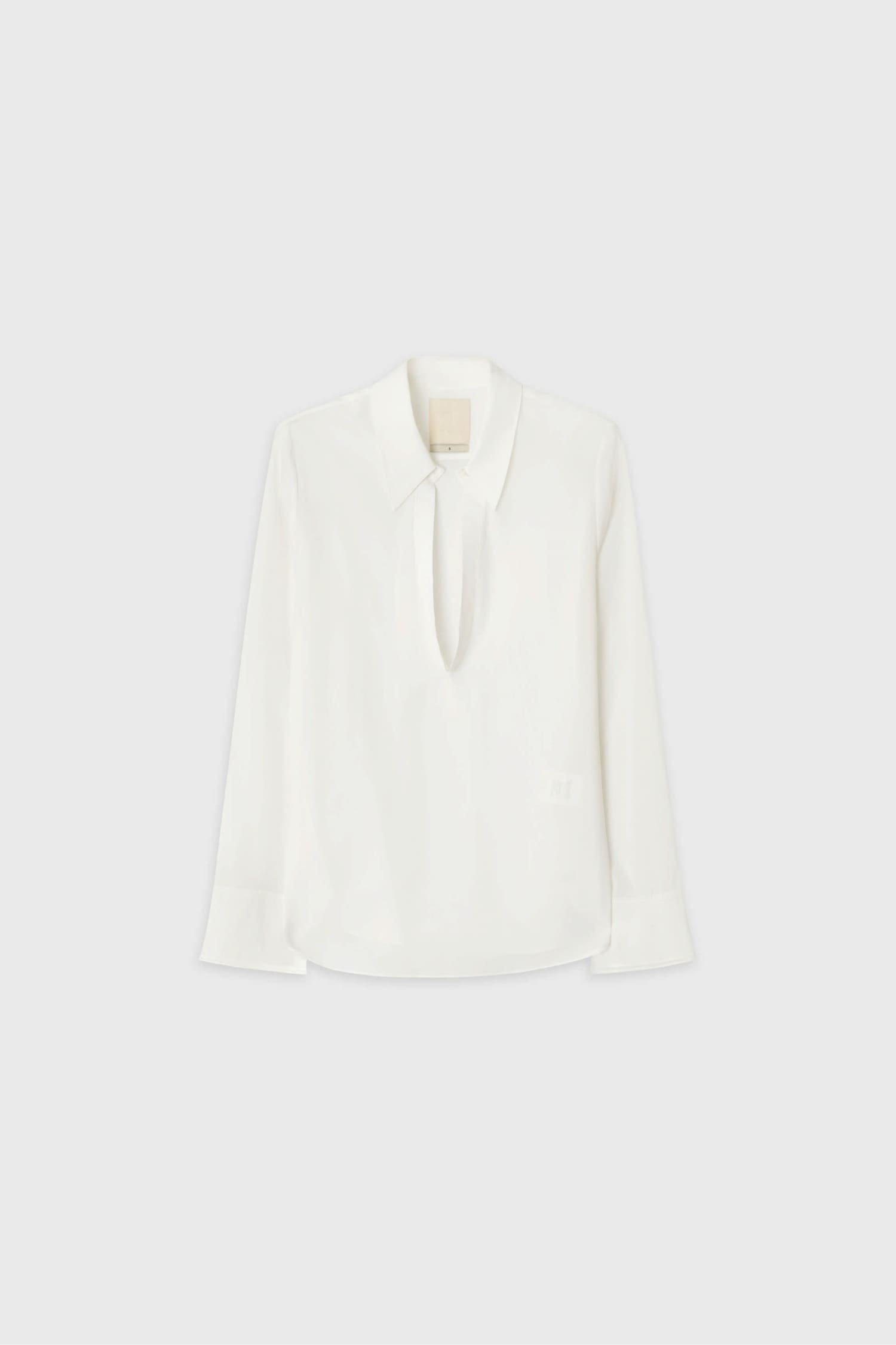 The Loom Silk Open Shirt white flat lay